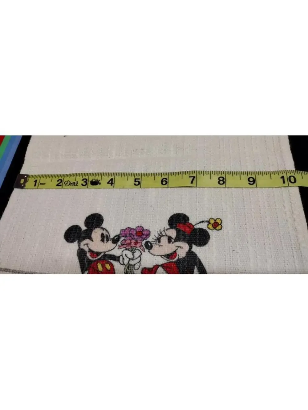 Vintage Mickey Mouse Minnie Hand Towel IN LOVE VERY OLD DISNEY COTTON TOWEL